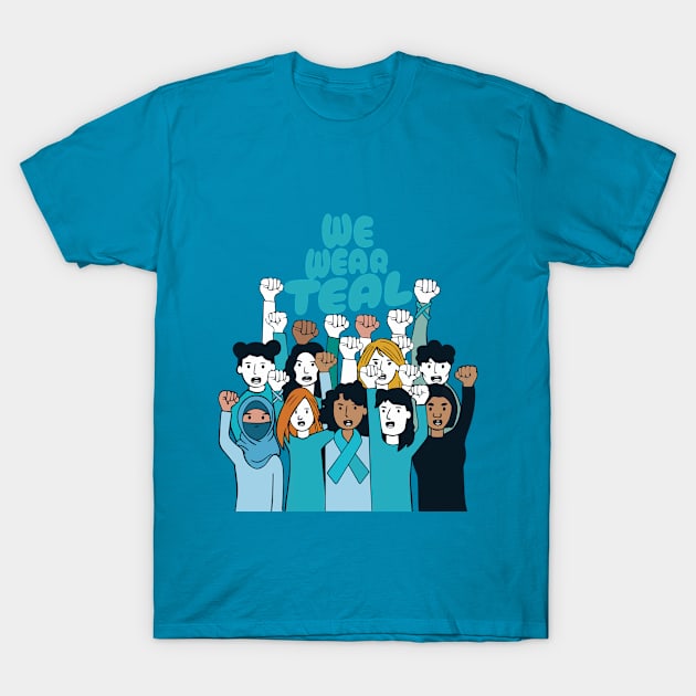 Sexual Assault Awareness - We Wear Teal - SAAM T-Shirt by BobaTeeStore